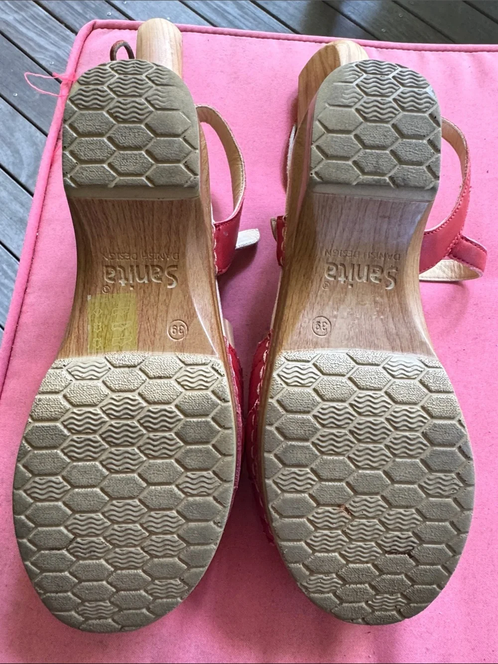 Sanita Red Leafher Sandals size 39